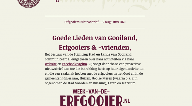 Erfgooiers Nieuwsbrief 1